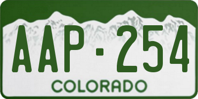 CO license plate AAP254