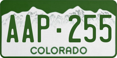 CO license plate AAP255