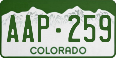 CO license plate AAP259