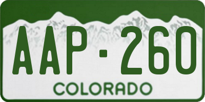 CO license plate AAP260