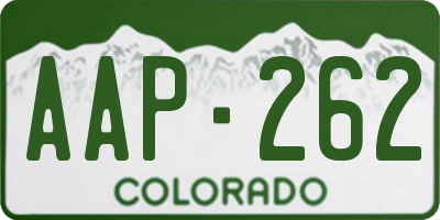 CO license plate AAP262