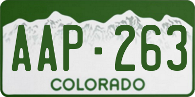 CO license plate AAP263
