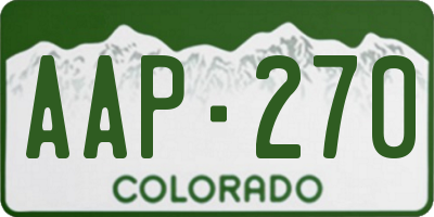 CO license plate AAP270