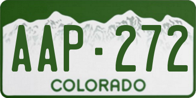 CO license plate AAP272