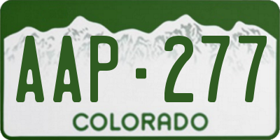 CO license plate AAP277