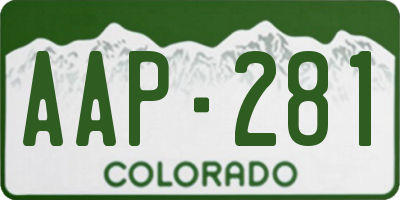 CO license plate AAP281