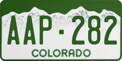 CO license plate AAP282