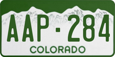 CO license plate AAP284