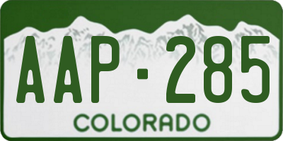 CO license plate AAP285