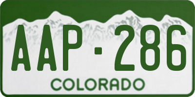 CO license plate AAP286