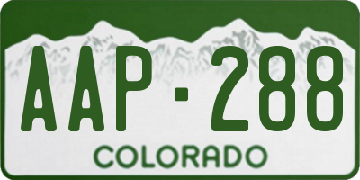 CO license plate AAP288
