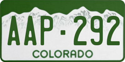 CO license plate AAP292