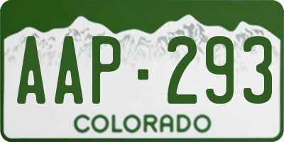 CO license plate AAP293