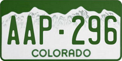 CO license plate AAP296