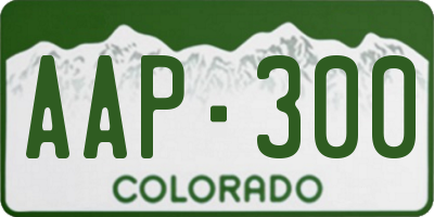CO license plate AAP300