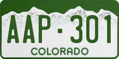 CO license plate AAP301
