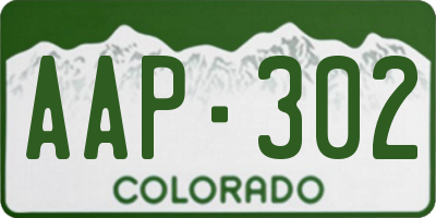 CO license plate AAP302