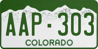 CO license plate AAP303