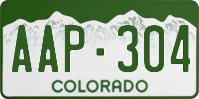 CO license plate AAP304