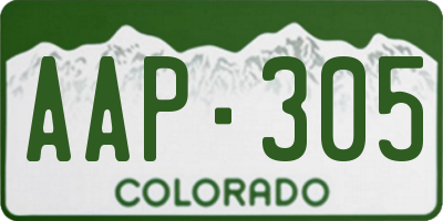 CO license plate AAP305