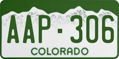 CO license plate AAP306