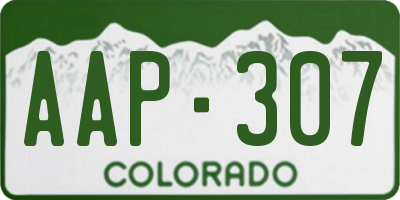 CO license plate AAP307