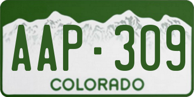 CO license plate AAP309