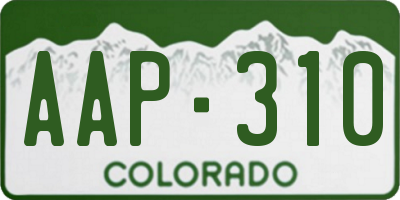 CO license plate AAP310
