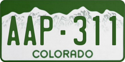 CO license plate AAP311