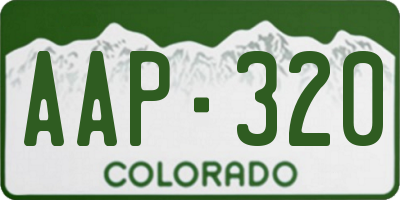CO license plate AAP320