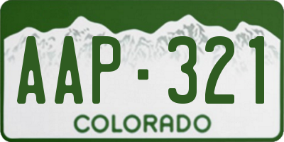 CO license plate AAP321