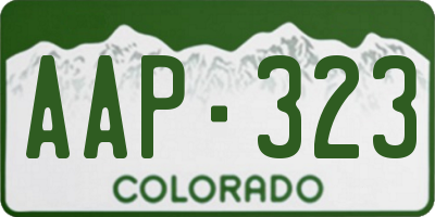 CO license plate AAP323