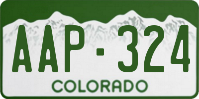 CO license plate AAP324