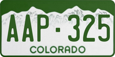 CO license plate AAP325