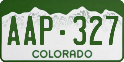 CO license plate AAP327