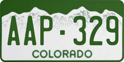 CO license plate AAP329