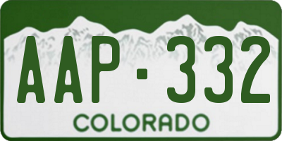 CO license plate AAP332