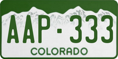 CO license plate AAP333