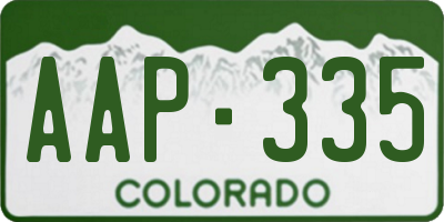 CO license plate AAP335