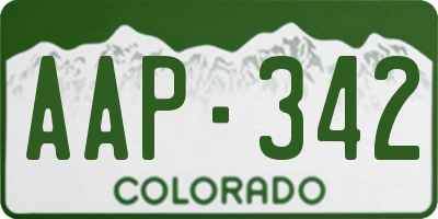 CO license plate AAP342