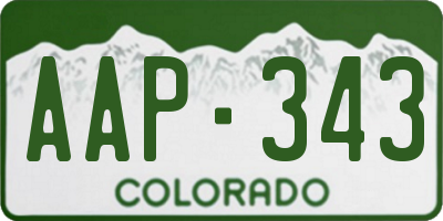CO license plate AAP343
