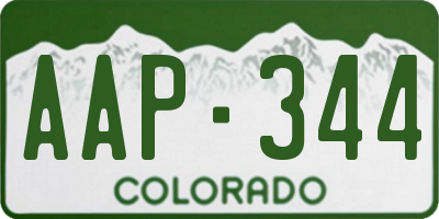 CO license plate AAP344