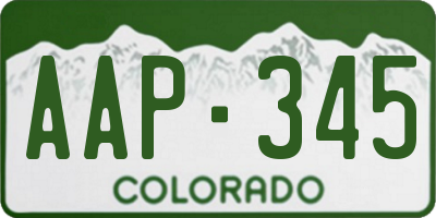 CO license plate AAP345