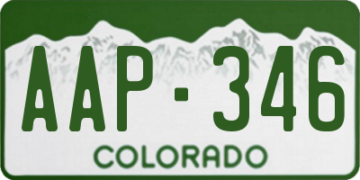CO license plate AAP346