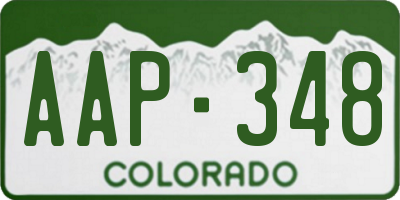 CO license plate AAP348