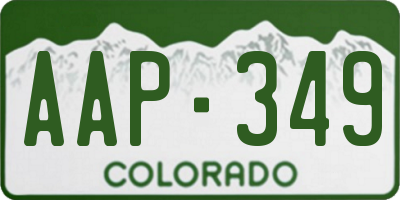 CO license plate AAP349