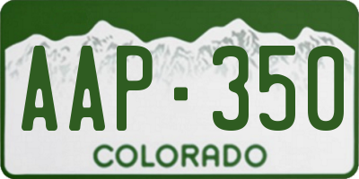 CO license plate AAP350