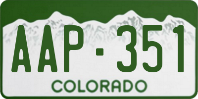 CO license plate AAP351