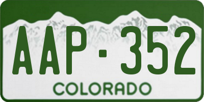 CO license plate AAP352