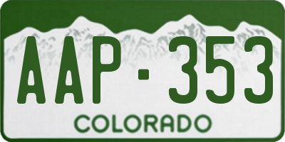 CO license plate AAP353